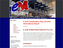 Tablet Screenshot of emconstruction.co.za